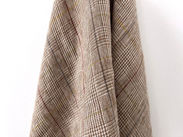 Heavyweight 100% Linen Glen Plaid Fabric | Pre-Washed Soft Hand | Heavy Weight 7552 7553