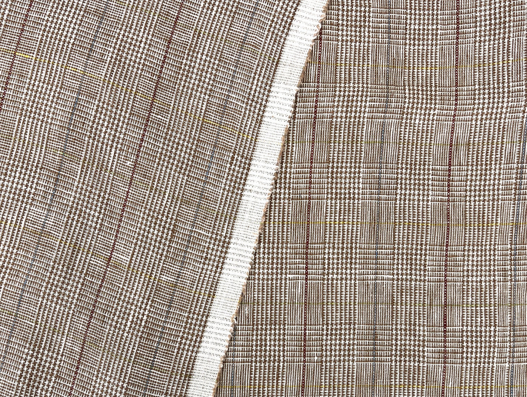 Heavyweight 100% Linen Glen Plaid Fabric | Pre-Washed Soft Hand | Heavy Weight 7552 7553