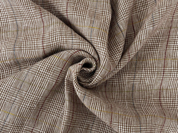 Heavyweight 100% Linen Glen Plaid Fabric | Pre-Washed Soft Hand | Heavy Weight 7552 7553