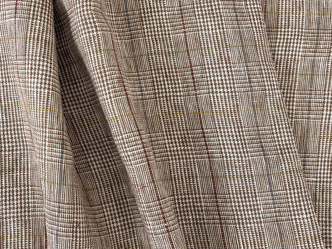 Heavyweight 100% Linen Glen Plaid Fabric | Pre-Washed Soft Hand | Heavy Weight 7552 7553