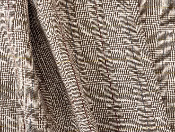 Heavyweight 100% Linen Glen Plaid Fabric | Pre-Washed Soft Hand | Heavy Weight 7552 7553