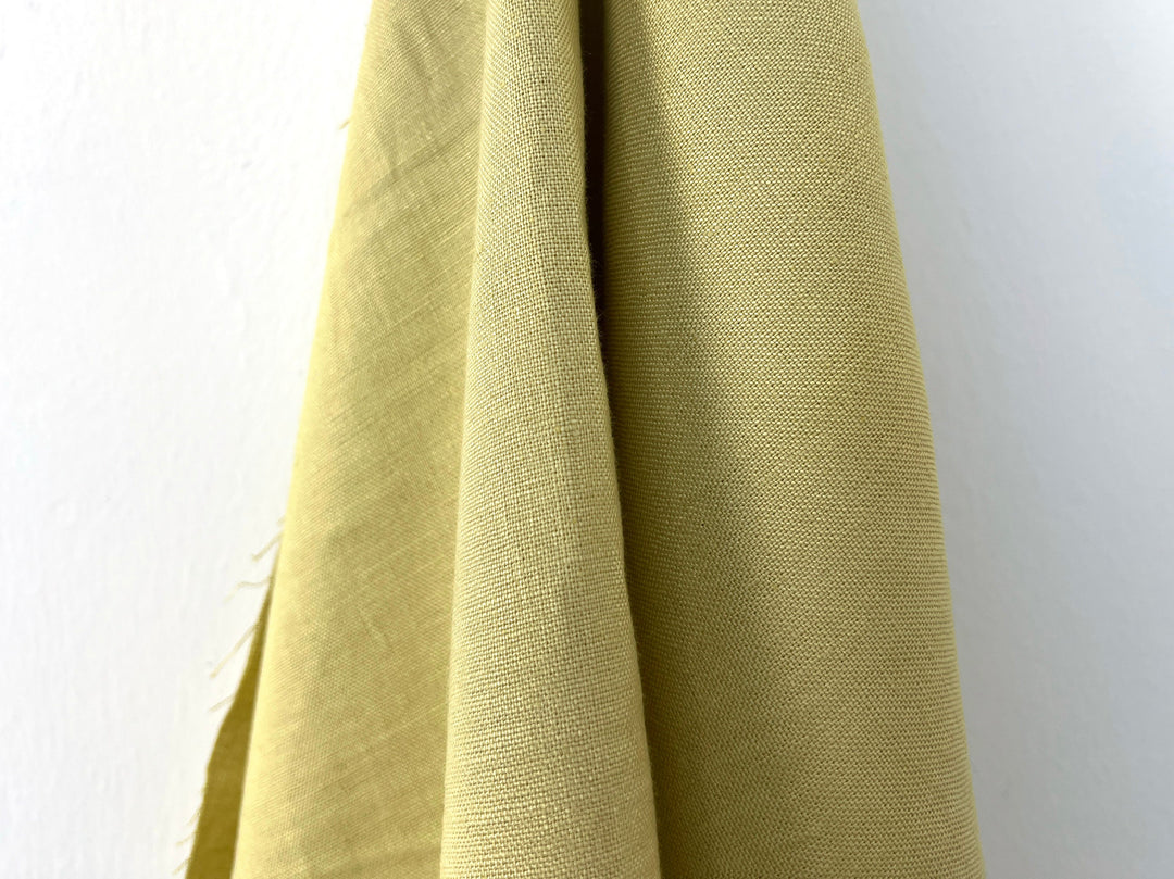 Linden Green 100% Linen Fabric | Pre-Washed Soft Hand | Medium to Heavy Weight 8427