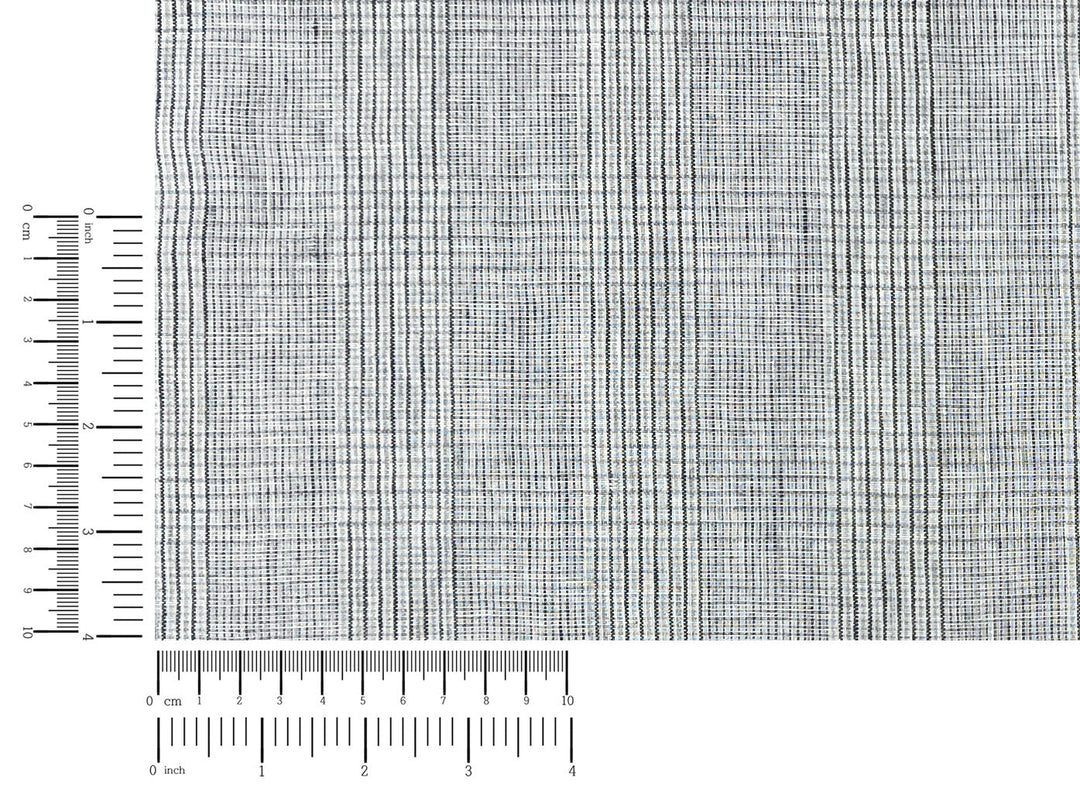 Grey Houndstooth Glen Plaid Linen Fabric – 100% Linen 8046 8500