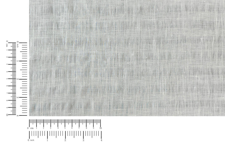 White Linen Ramie Blend Fabric | Subtle Weft Stripe & Gentle Wrinkle Effect | 51" 4196