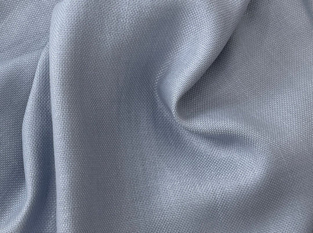 Pale Slate Blue Heavyweight 100% Linen Fabric | Basketweave | 44"