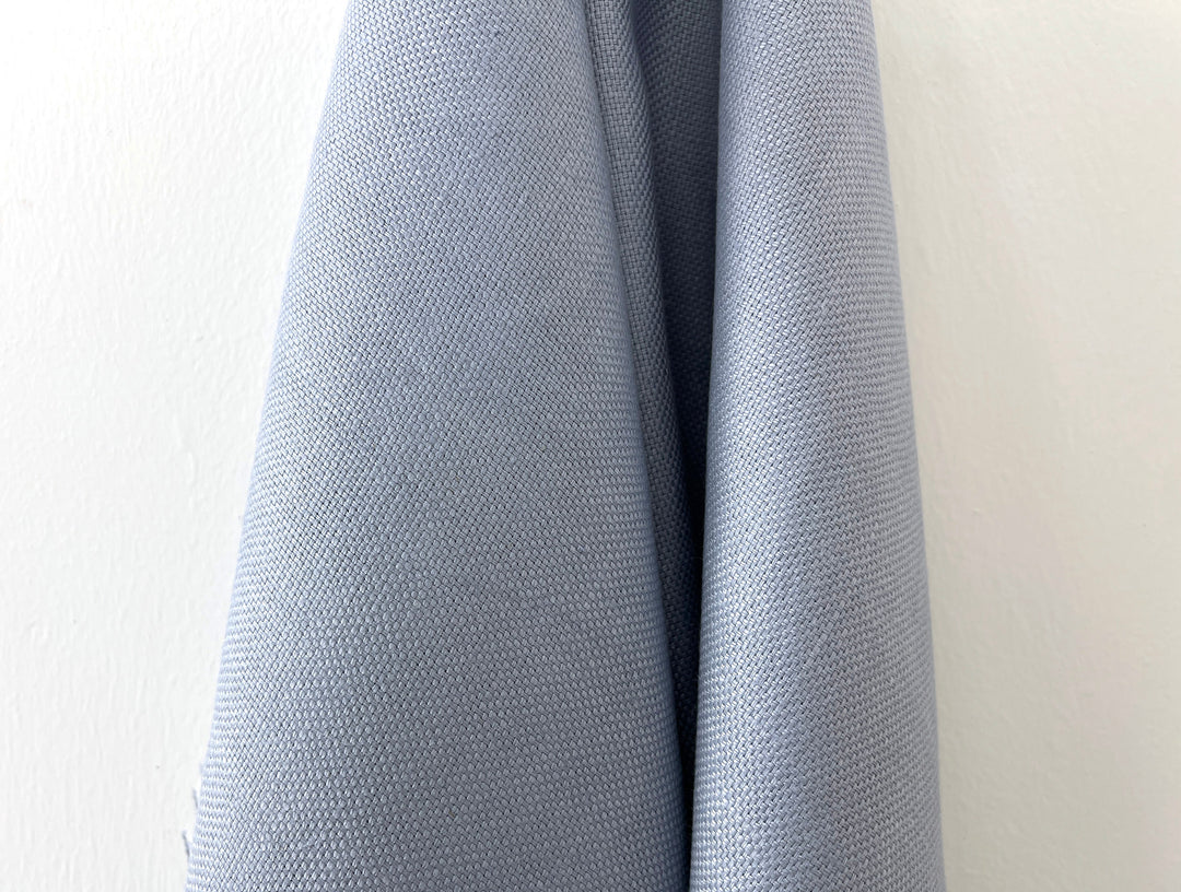 Pale Slate Blue Heavyweight 100% Linen Fabric | Basketweave | 44"