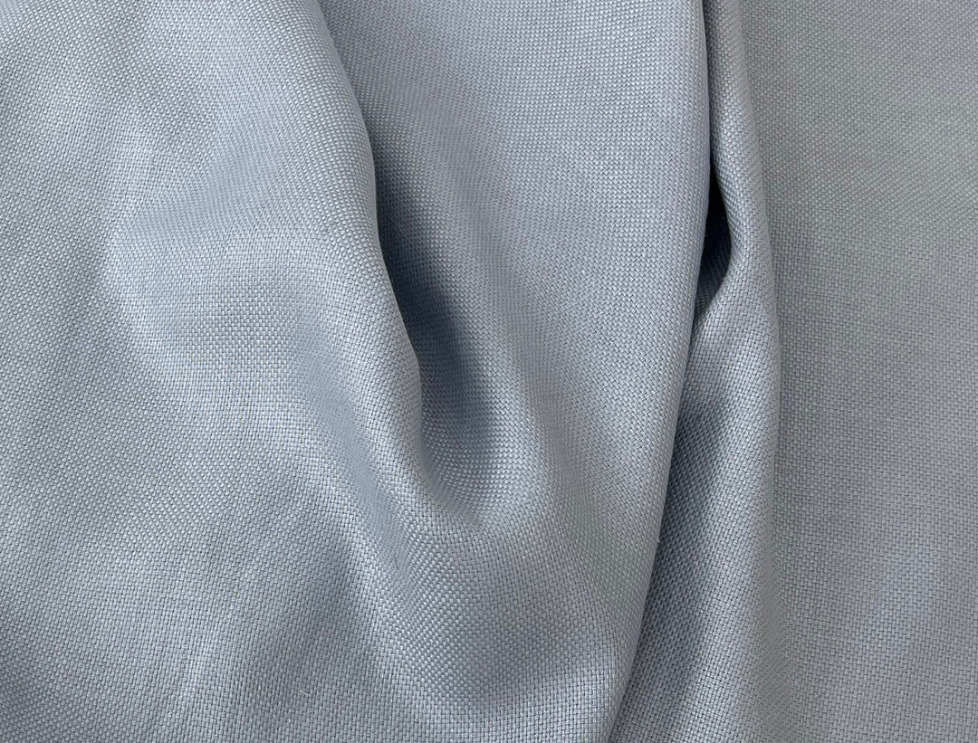 Pale Slate Blue Heavyweight 100% Linen Fabric | Basketweave | 44"