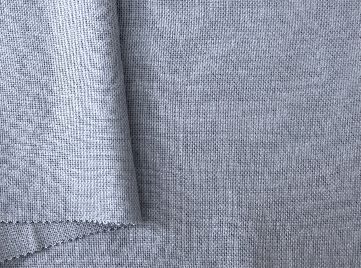 Pale Slate Blue Heavyweight 100% Linen Fabric | Basketweave | 44"