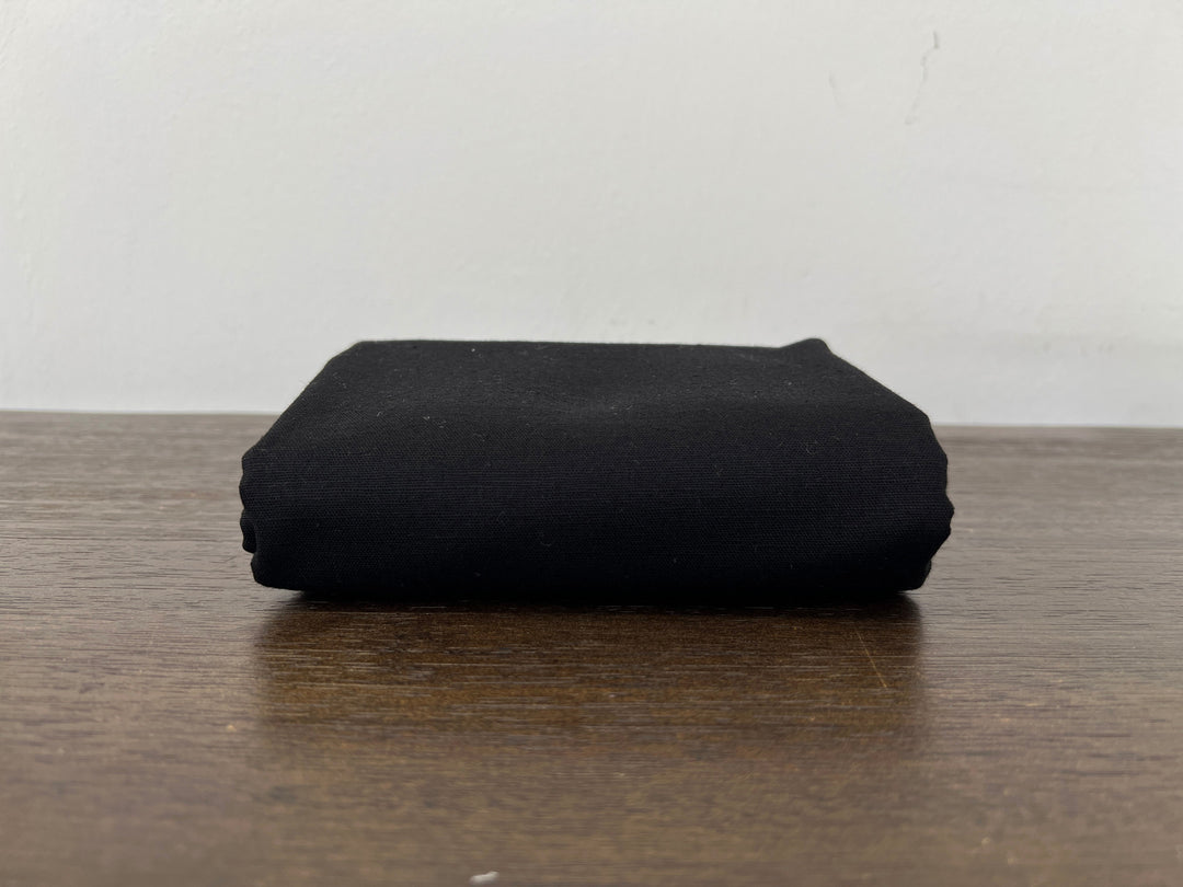 Black Double-Face Linen Cotton Blend Fabric | Medium-Heavy Weight | Subtle Stretch 6084