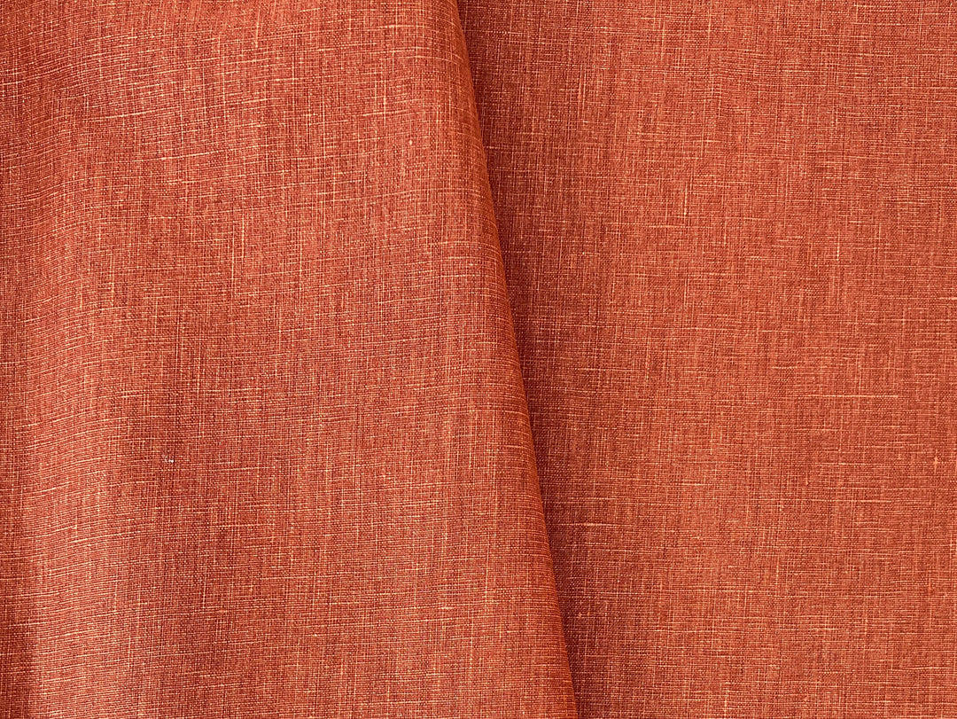 100% Linen Fabric | Pigment-Coated Terracotta Finish | Medium Weight | 52"  8480