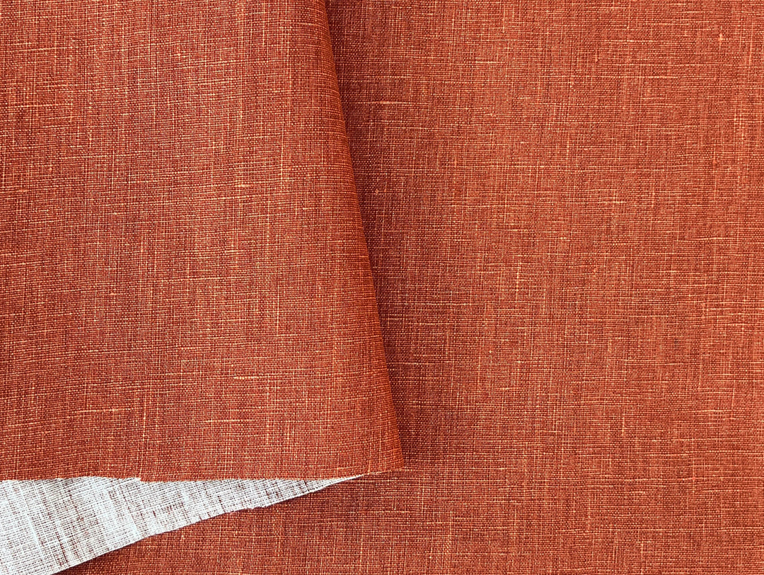 100% Linen Fabric | Pigment-Coated Terracotta Finish | Medium Weight | 52"  8480