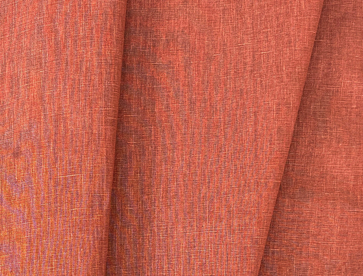 100% Linen Fabric | Pigment-Coated Terracotta Finish | Medium Weight | 52"  8480