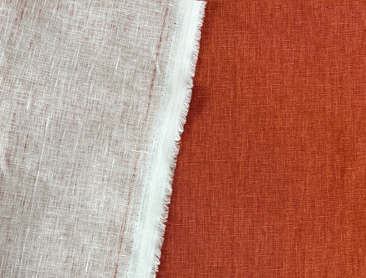 100% Linen Fabric | Pigment-Coated Terracotta Finish | Medium Weight | 52"  8480