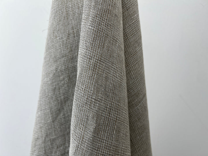 Linen Blend Fabric High Twisted Yarn Navy Glen Plaid Medium Weight 7077 7839 7078 7563 8330