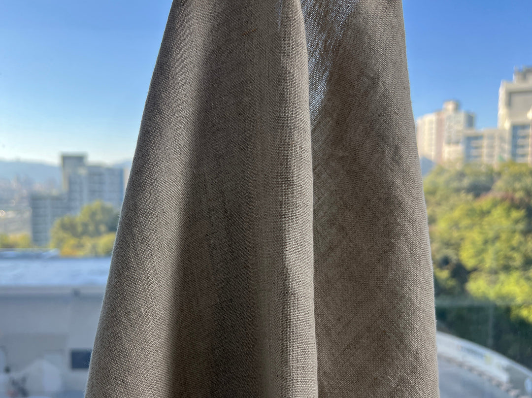 100% Linen Fabric – Medium to Heavyweight, Soft Finish | Flax Natural   7592