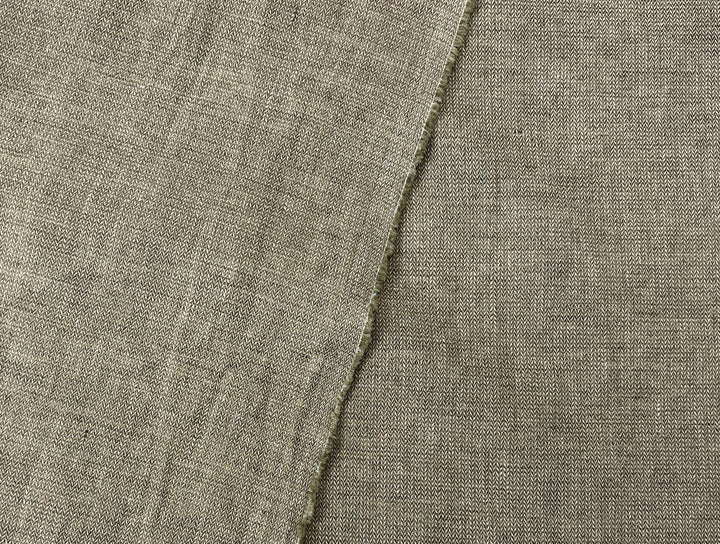 Linen Blend Fabric | Micro Herringbone Twill | Medium Weight | 51"