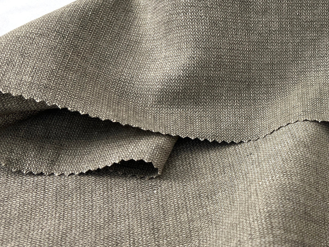 Linen Blend Fabric | Micro Herringbone Twill | Medium Weight | 51"