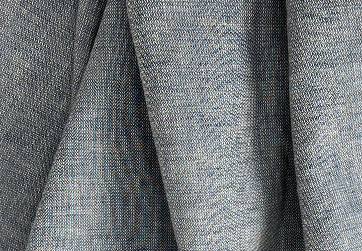 Linen Blend Fabric | Micro Herringbone Twill | Medium Weight | 51"
