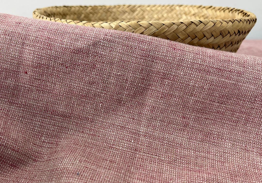 Linen Blend Fabric | Micro Herringbone Twill | Medium Weight | 51"
