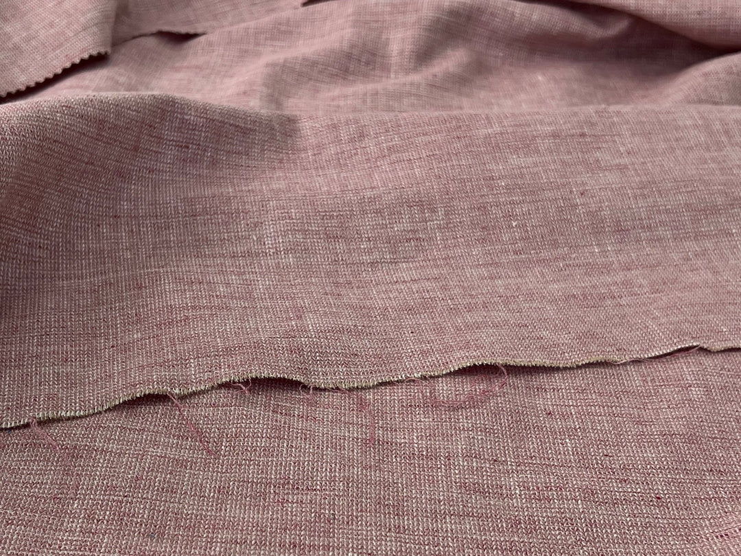 Linen Blend Fabric | Micro Herringbone Twill | Medium Weight | 51"