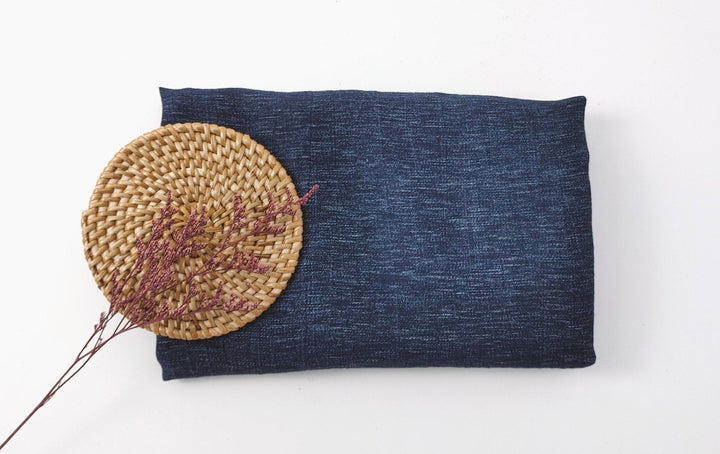 Arctic Nightfall: Linen Nylon Crease Effect Fabric with Subtle White Dot Print 4749 - The Linen Lab - Navy
