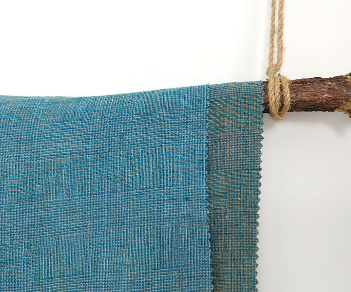 Blue and Green Symphony: A Melange Fusion of Linen and Polyester in Glen Plaid 7788 7789 - The Linen Lab - Green