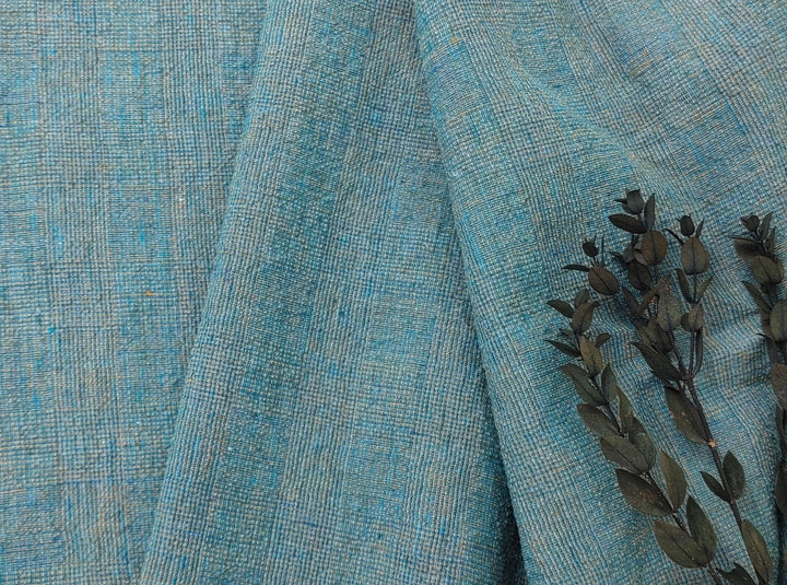 Blue and Green Symphony: A Melange Fusion of Linen and Polyester in Glen Plaid 7788 7789 - The Linen Lab - Green