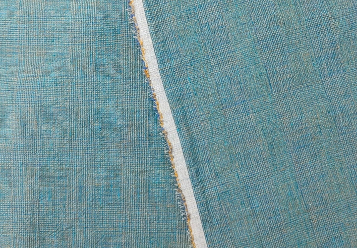 Blue and Green Symphony: A Melange Fusion of Linen and Polyester in Glen Plaid 7788 7789 - The Linen Lab - Green