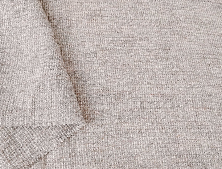 Cloud 9 100% Linen Waffle Tweed Fabric 7876 7877 7878 7879 7880 - The Linen Lab - Beige