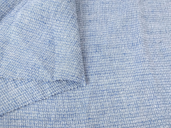 Cloud 9 100% Linen Waffle Tweed Fabric 7876 7877 7878 7879 7880 - The Linen Lab - Blue(Dark)