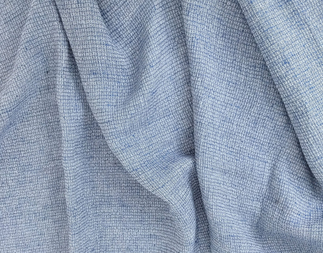Cloud 9 100% Linen Waffle Tweed Fabric 7876 7877 7878 7879 7880 - The Linen Lab - Blue(Dark)