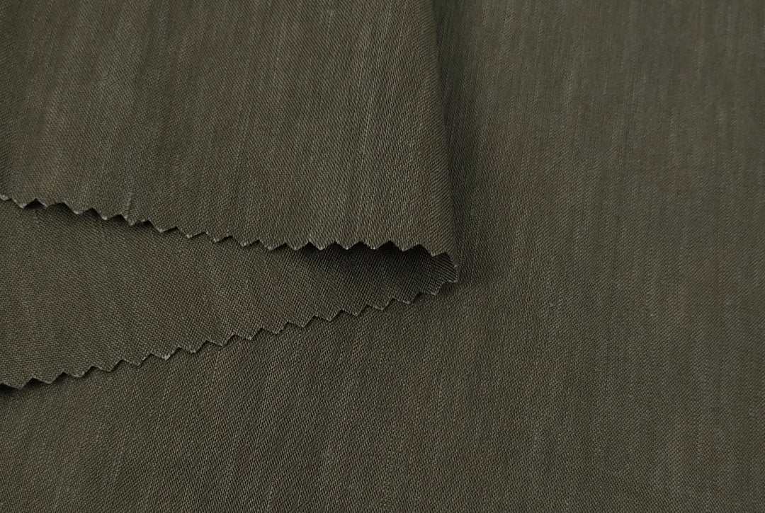 Green Linen Rayon PU Stretch Fabric - Medium Weight for Versatile Sewing Projects 7193 - The Linen Lab - Green