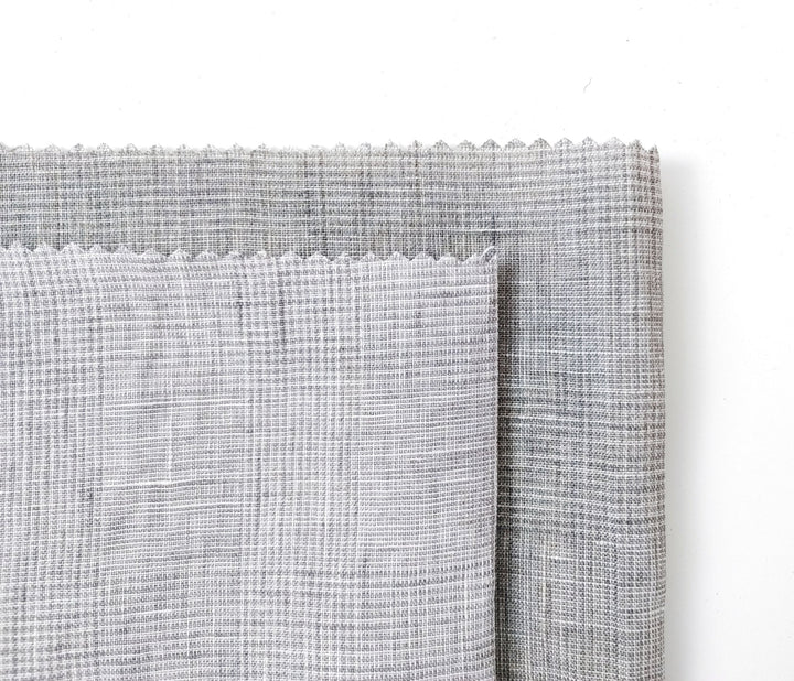 Grey Elegance: Lightweight 100% Linen Glen Plaid 6536 6508 - The Linen Lab - Gray(Light)