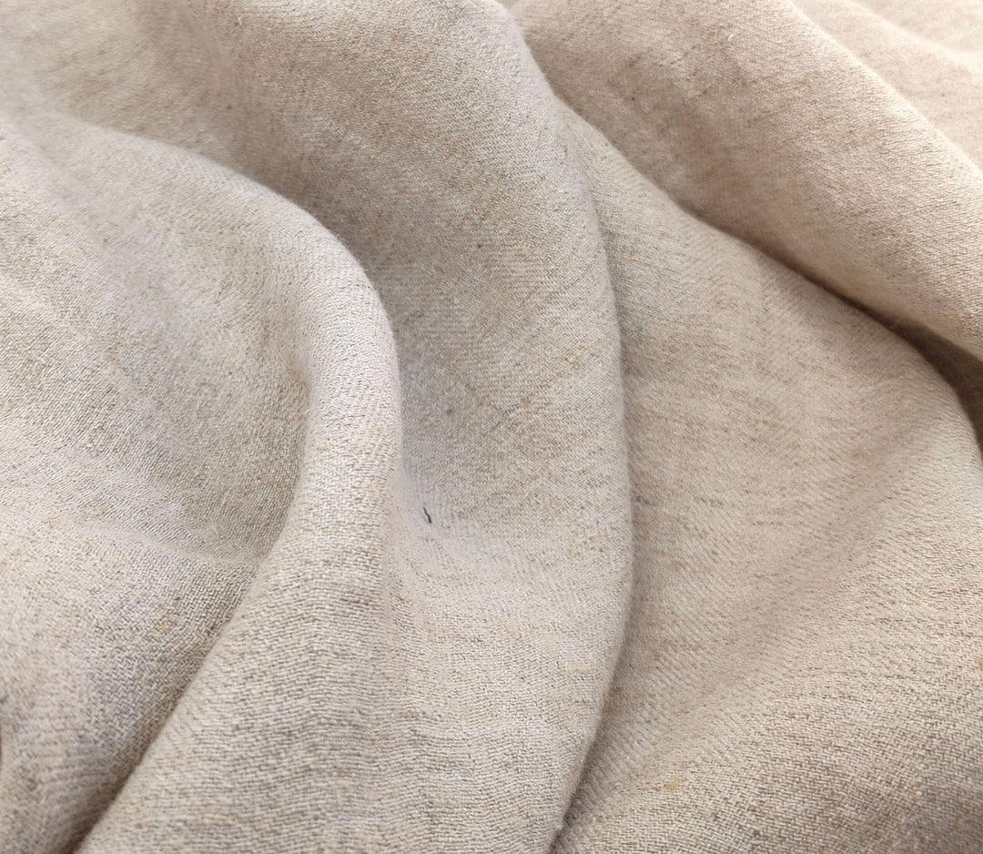 Harmony Hues: Natural Linen Polyester HBT Herringbone Twill Fabric 7730 - The Linen Lab - Natural
