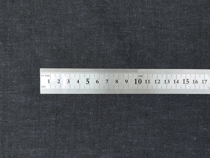 HBT Linen Ramie Cotton Blend Fabric: Yarn Dyed Chambray, Medium Weight 7837 7838 7840 - The Linen Lab - Gray(Dark)