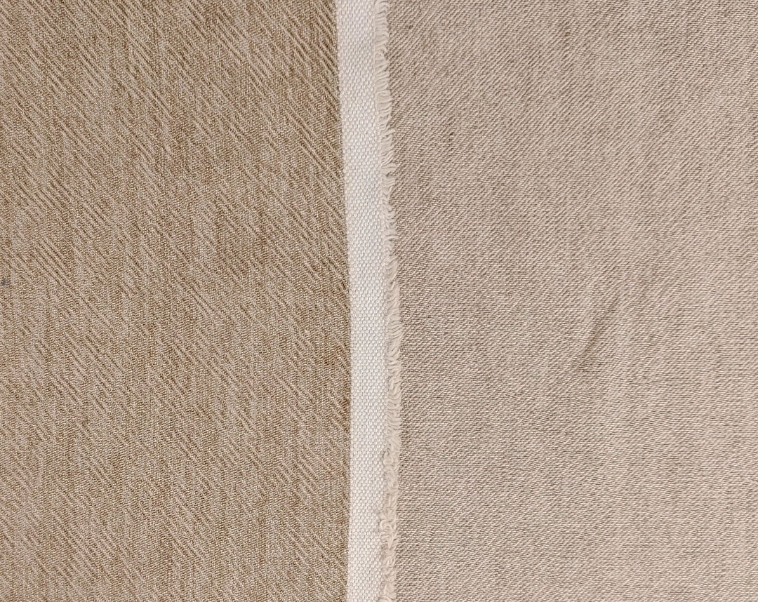 Heavyweight Linen Cotton Twill Fabric with Two-Tone Chambray 7258 7259 7331 7332 - The Linen Lab - Beige
