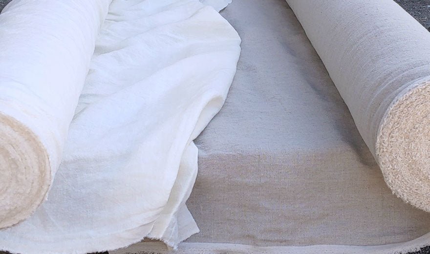High Twisted 100% Linen Fabric Medium-Heavy Weight 9S 6378 6341 - The Linen Lab - Ivory 6378