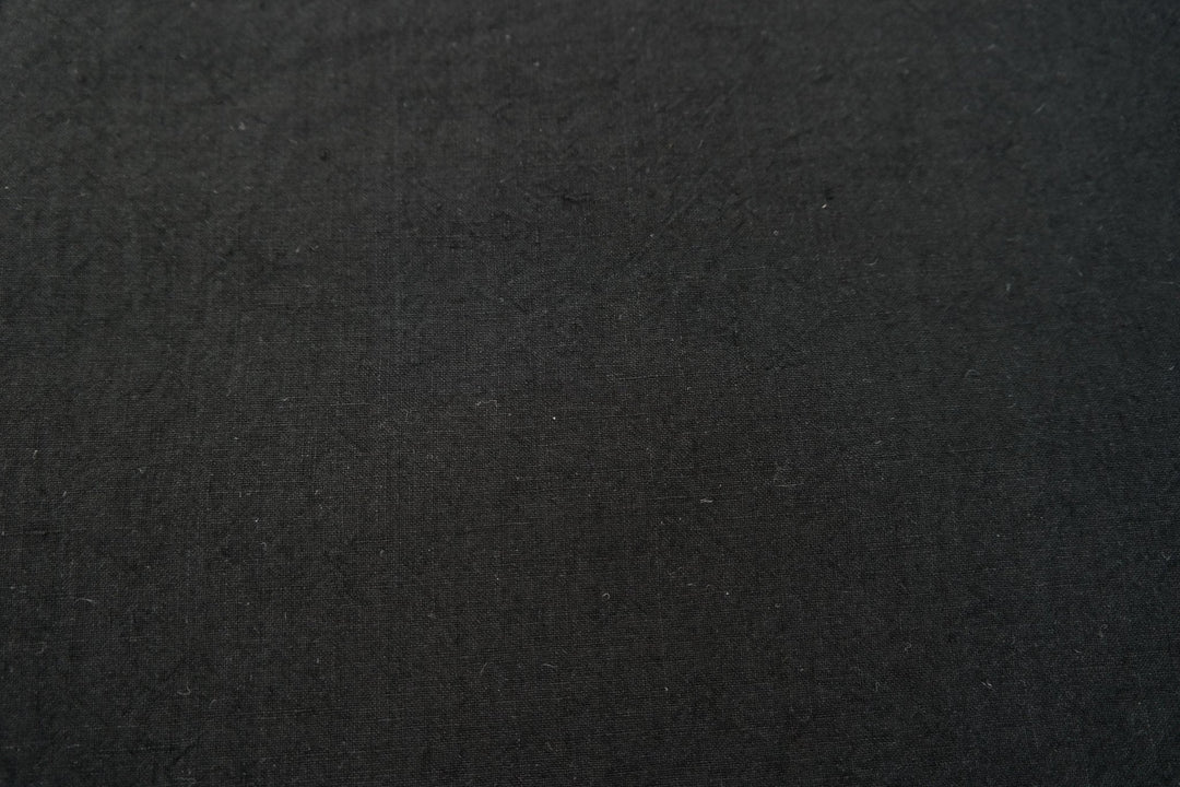High Twisted 100% Linen Fabric Medium Weight 14S 6220 6600 6366 7369 - The Linen Lab - Black 7369