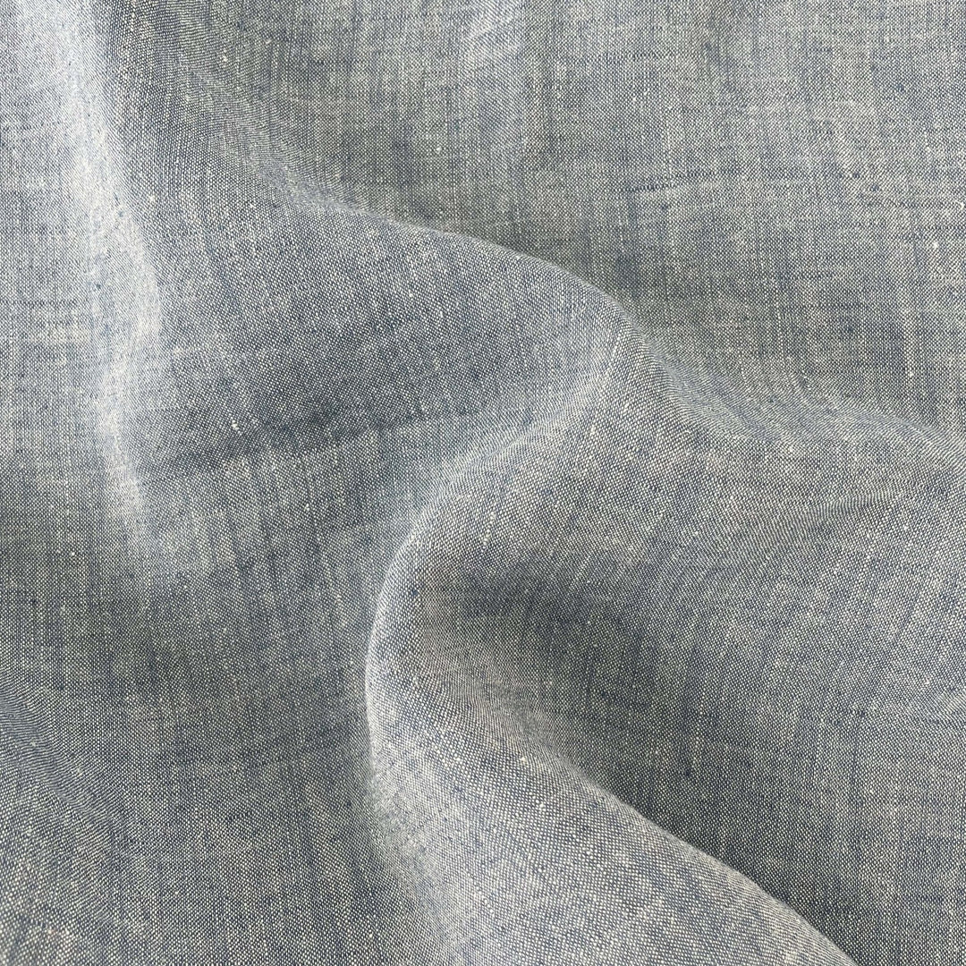 High Twisted Linen Dot Shape Fabric 6924 6927 - The Linen Lab - Blue