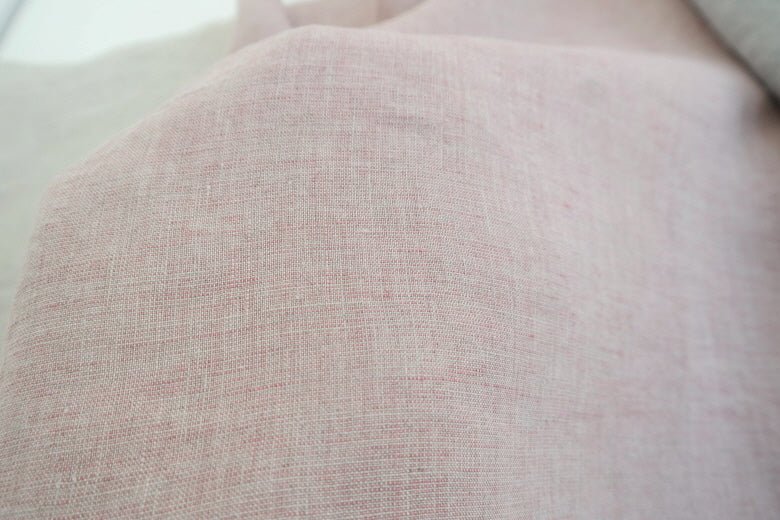 High Twisted Linen Dot Shape Fabric - The Linen Lab - natural