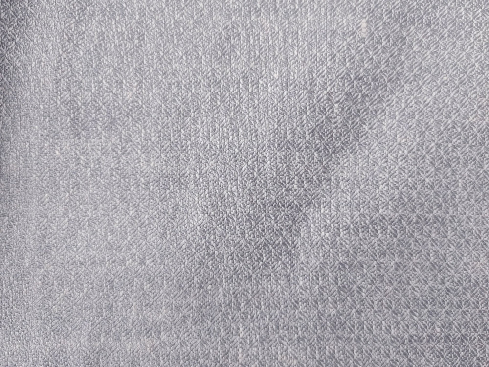 Light Grey 100% Linen Jacquard Chambray Fabric 4435 - The Linen Lab - Grey