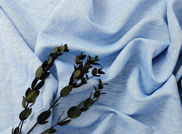 Light Weight Linen Cotton Stripe Fabric with Subtle Wrinkle Effect 7790 7791 7792 7793 7794 - The Linen Lab - Brown