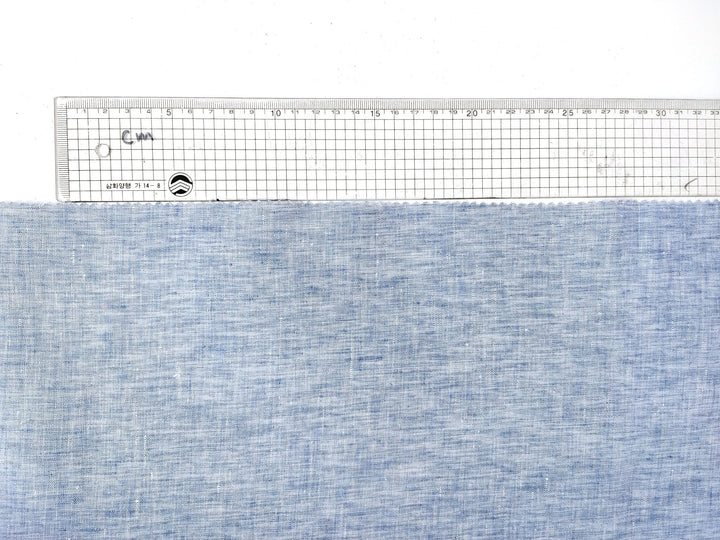 Lightweight 100% Linen Fabric: Two-Tone Chambray Elegance 7632 7746 - The Linen Lab - Mint