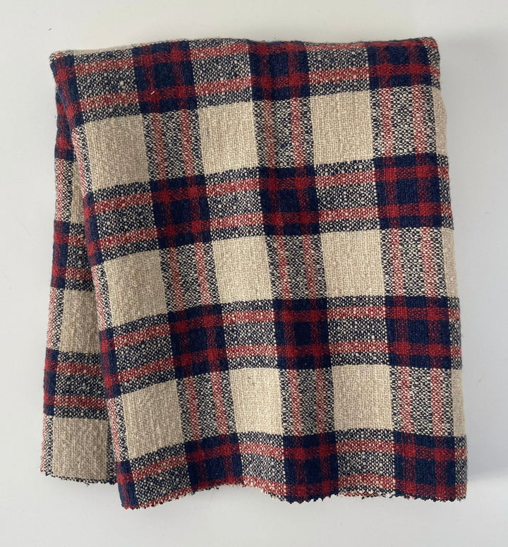 Linen 100% Fabric Heavy Weight Plaid 7242 - The Linen Lab - Beige