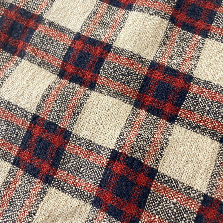 Linen 100% Fabric Heavy Weight Plaid 7242 - The Linen Lab - Beige