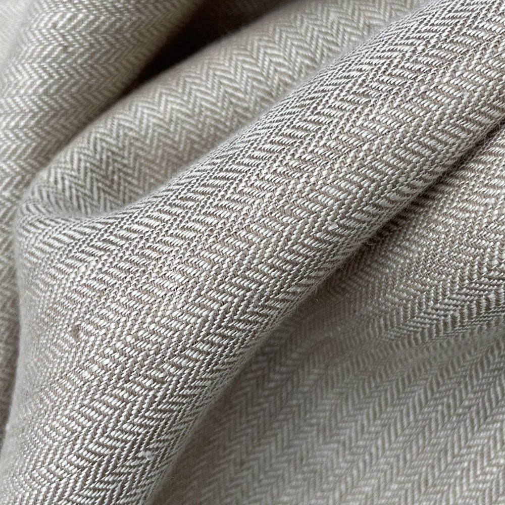 Linen 40lea 14s HBT Chambray Fabric (6765 6790) - The Linen Lab - Beige