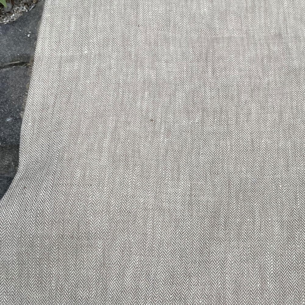 Linen 40lea 14s HBT Chambray Fabric (6765 6790) - The Linen Lab - Beige