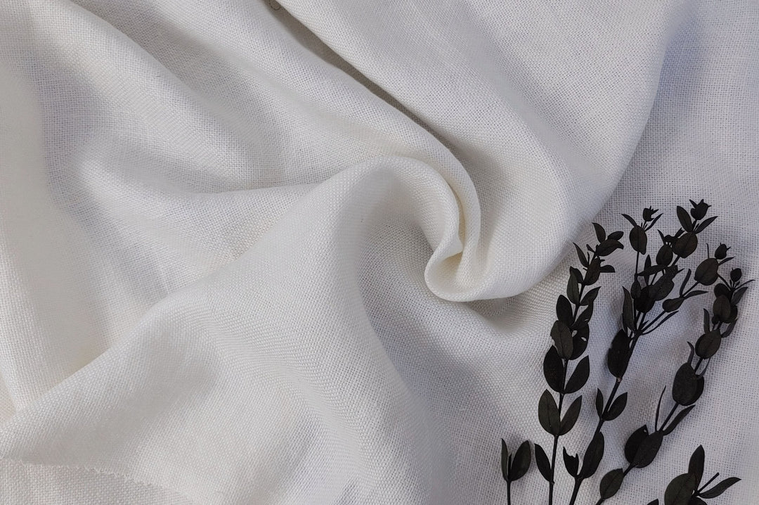 Linen Bamboo Canvas Fabric Heavy Weight 1666 - The Linen Lab - White
