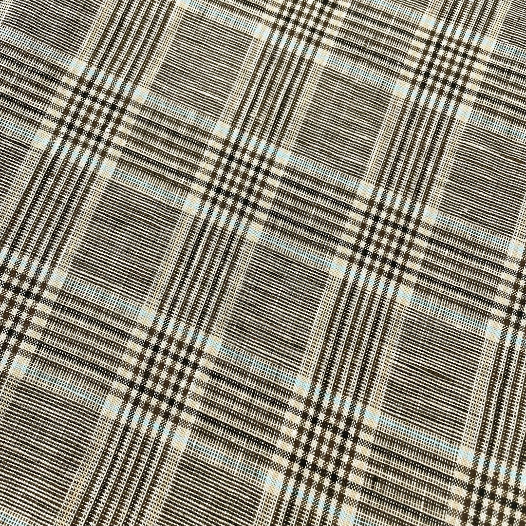 Linen Big Check Fabric 7142 7143 - The Linen Lab - Black
