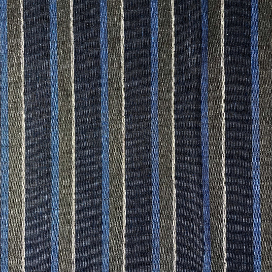Linen Big Stripe Fabric 6758 - The Linen Lab - 6758 NAVY